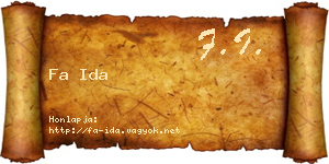 Fa Ida névjegykártya