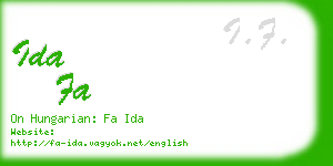 ida fa business card